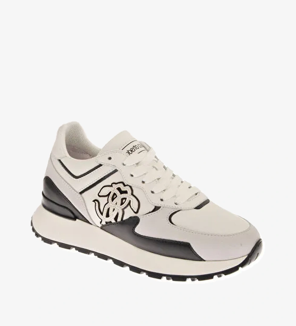 Roberto Cavalli Roberto Cavalli Beyaz-Siyah Kadın Deri Sneaker 20620C model görseli
