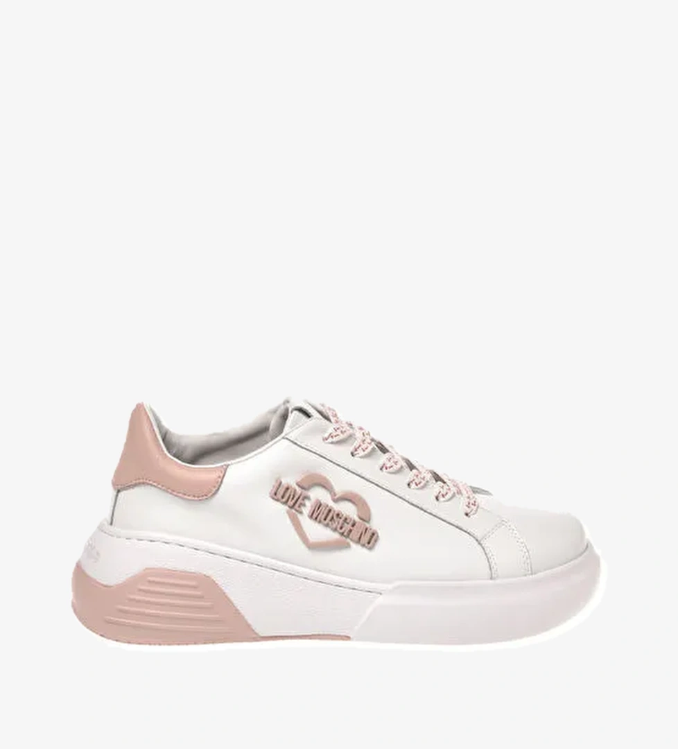 Love Moschino Love Moschino Beyaz-Pembe Kadın Deri Sneaker JA15105G1HIA110E model görseli
