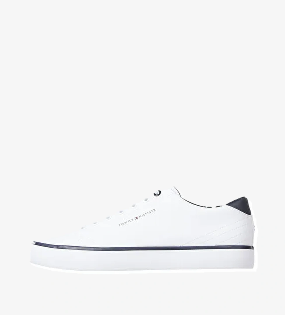 Tommy Hilfiger Beyaz Erkek Sneaker TH HI VULC CORE LOW LEATHER model görseli