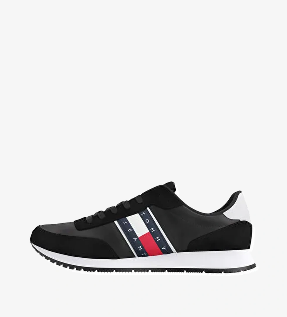 Tommy Hilfiger Siyah-Beyaz Erkek Sneaker TJM RUNNER CASUAL ESS - Görsel 1