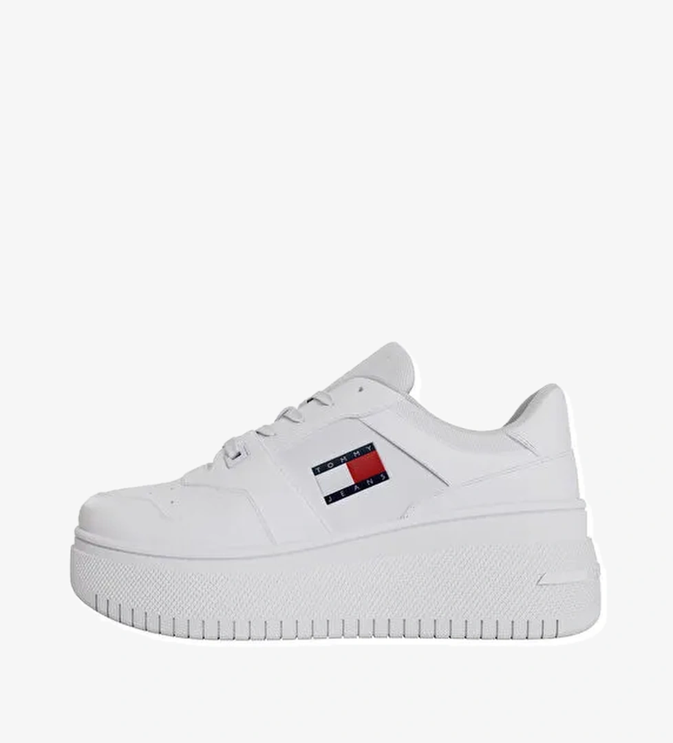 Tommy Hilfiger Beyaz Kadın Deri Sneaker EN0EN02506YBS - Görsel 1