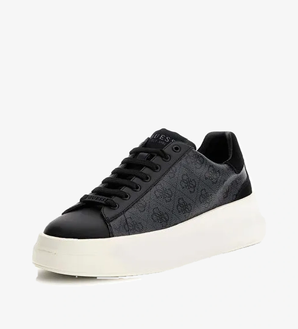 Guess Siyah-Beyaz Erkek deri Sneaker ELBA