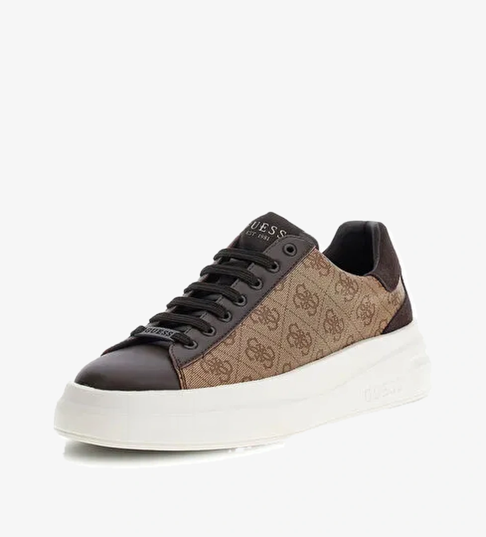 Guess Kahve-Bej Erkek deri Sneaker ELBA - Görsel 1