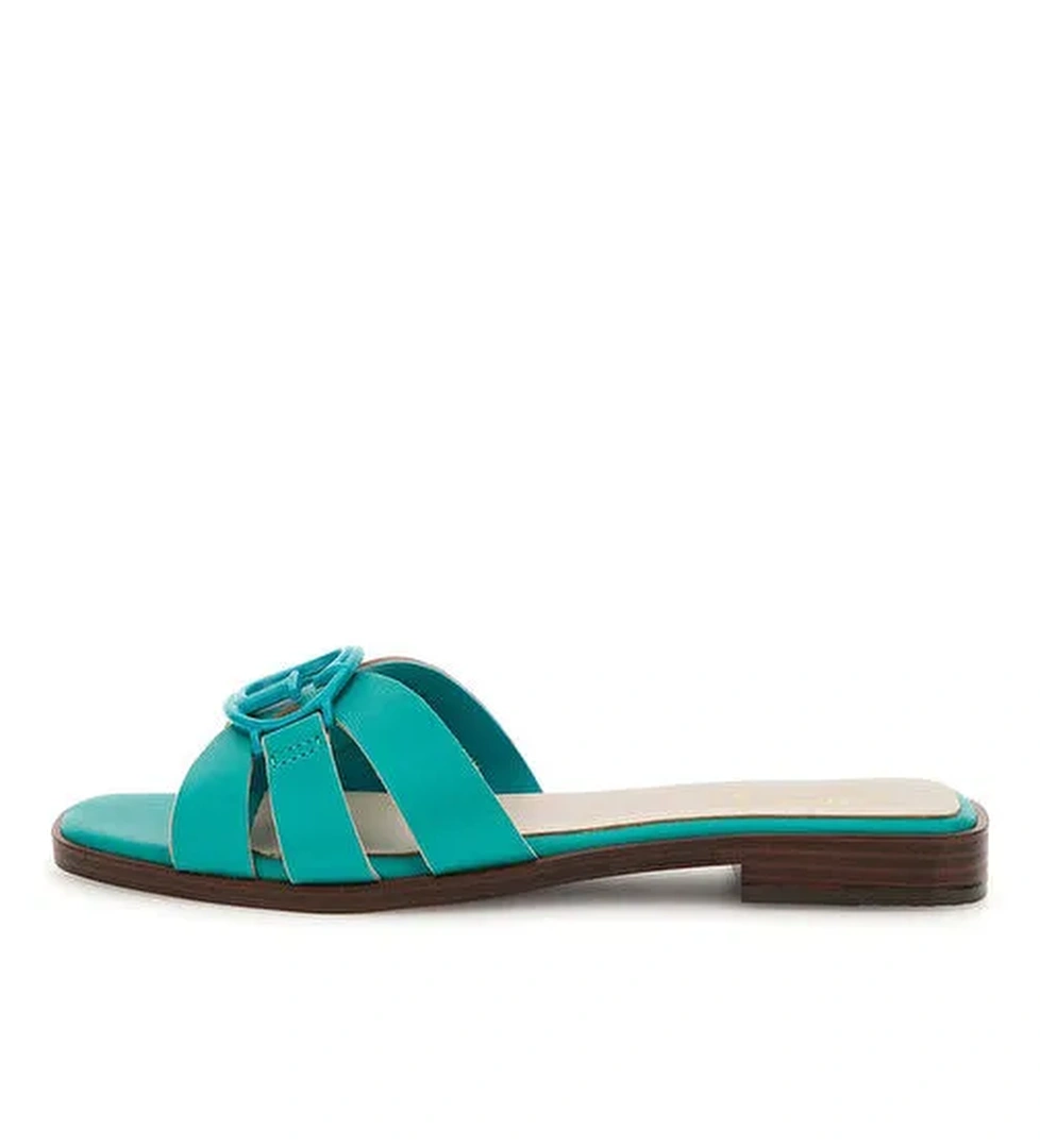 Guess Yeşil Kadın Deri Terlik FLJSYMLEA03MENTA - Görsel 1