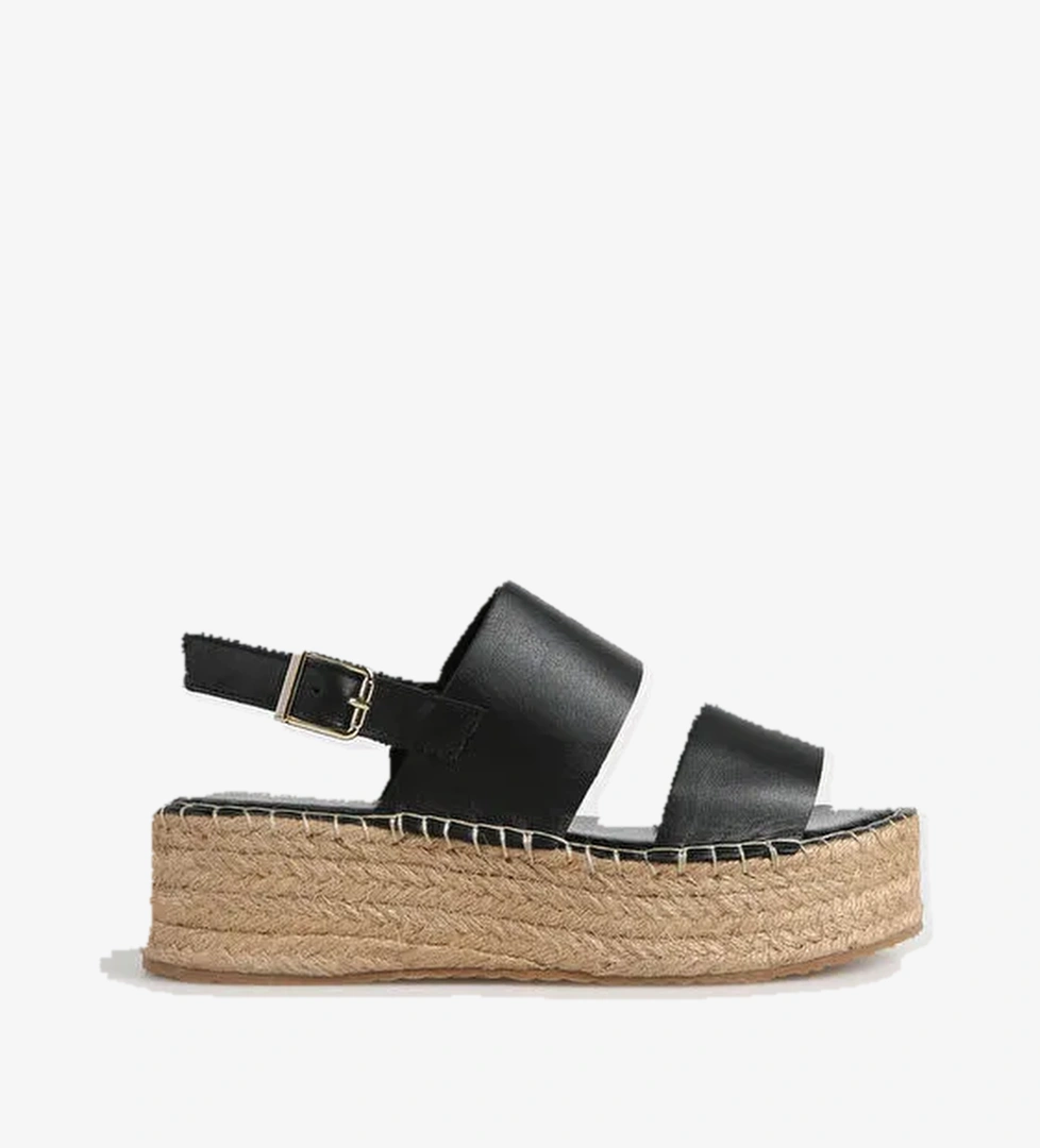 Divarese Siyah Kadın Deri Espadril 2325407
