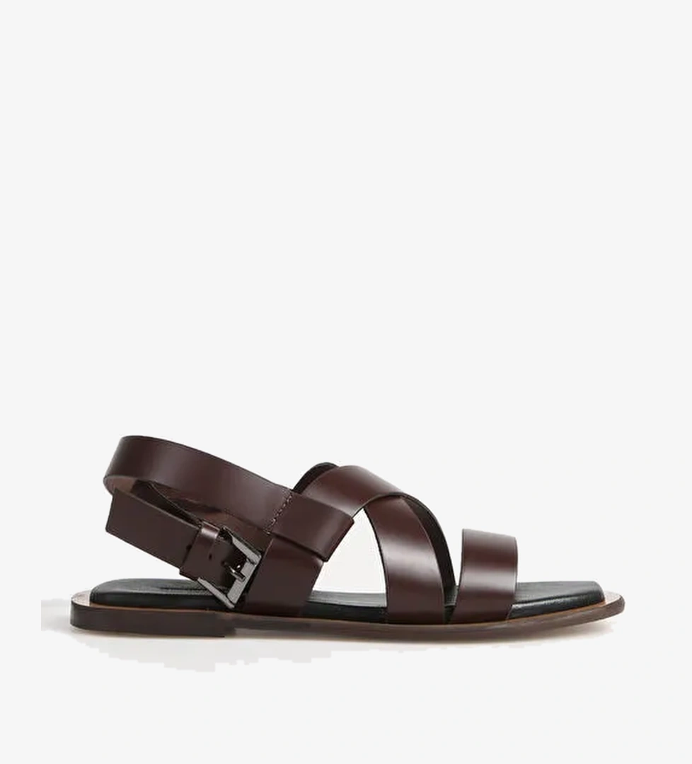 George Hogg Kahverengi Kadın Deri Sandalet 110-11-4SS - Görsel 1