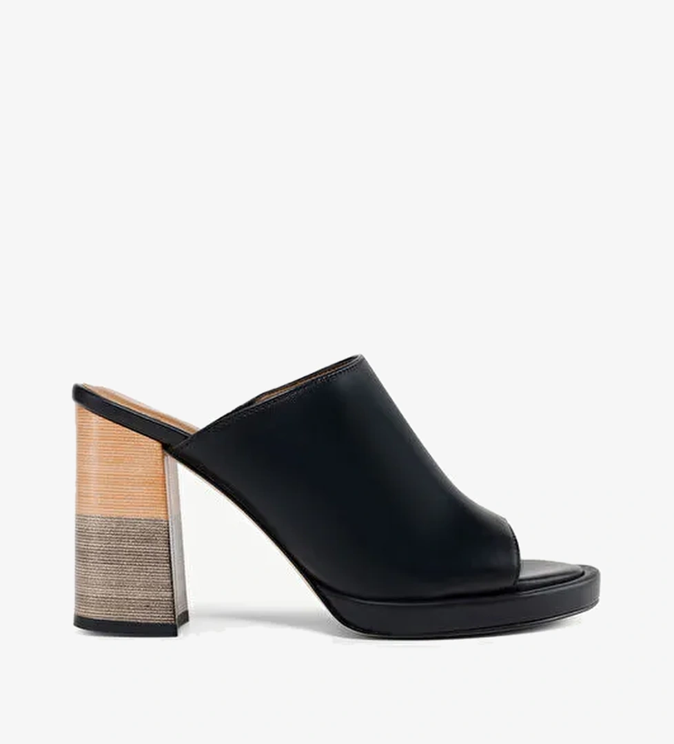 Yargıcı Siyah Kadın Deri Terlik 24YKAY4595X - Görsel 1