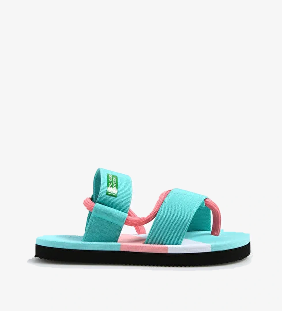 Benetton Su Yeşili-Pembe Kadın Sandalet BNI-10214