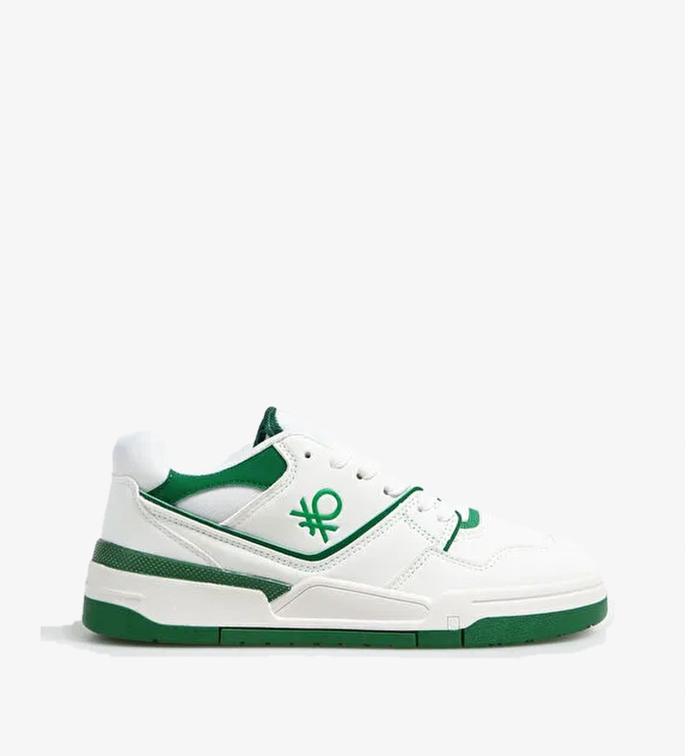 Benetton Beyaz-Yeşil Kadın Sneaker BNI-10081 - Görsel 1