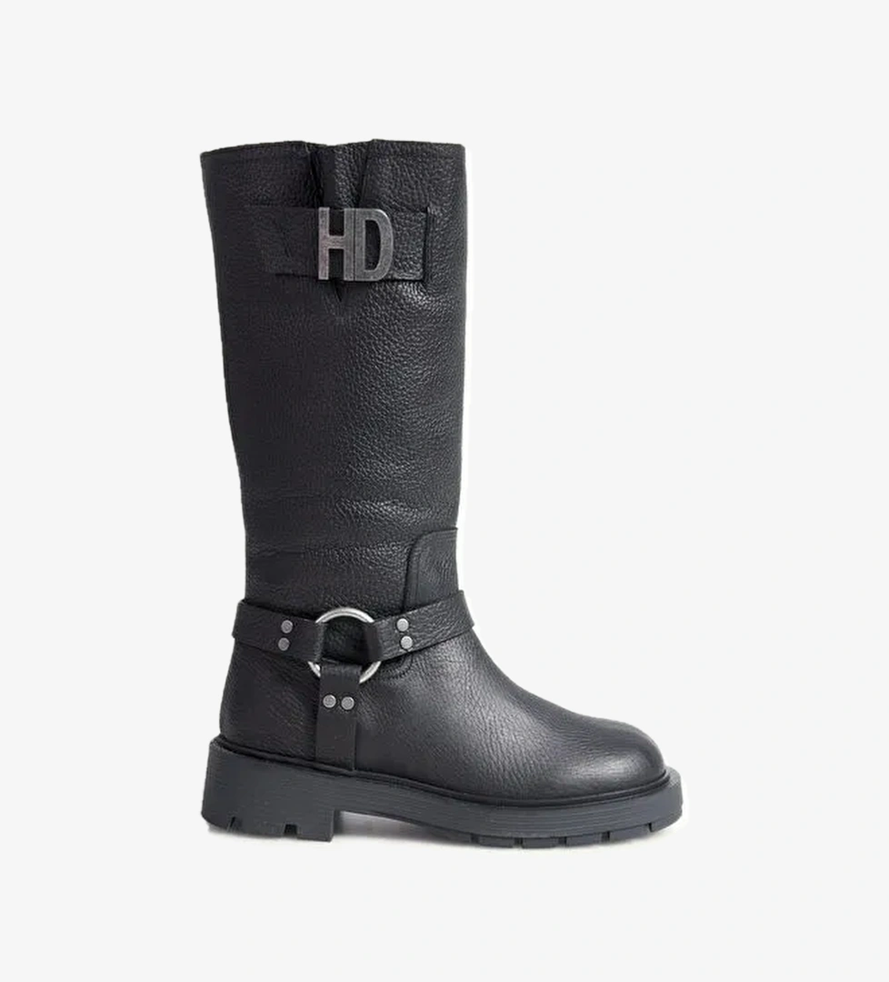 Harley Davidson Siyah Kadın Deri Çizme 026Z100068 - Görsel 1
