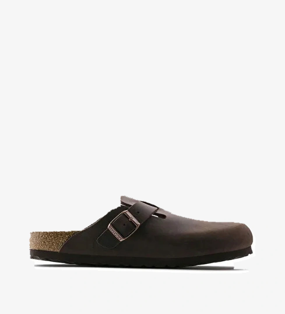 Birkenstock Koyu Kahverengi Erkek Deri Terlik BOSTON