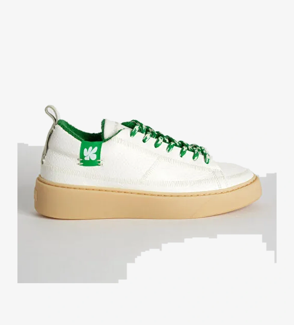 Bonamaso Bonamaso Beyaz - Yeşil Doğal Kauçuk + Vegan Deri Erkek Sneaker Antonio - Flores model görseli