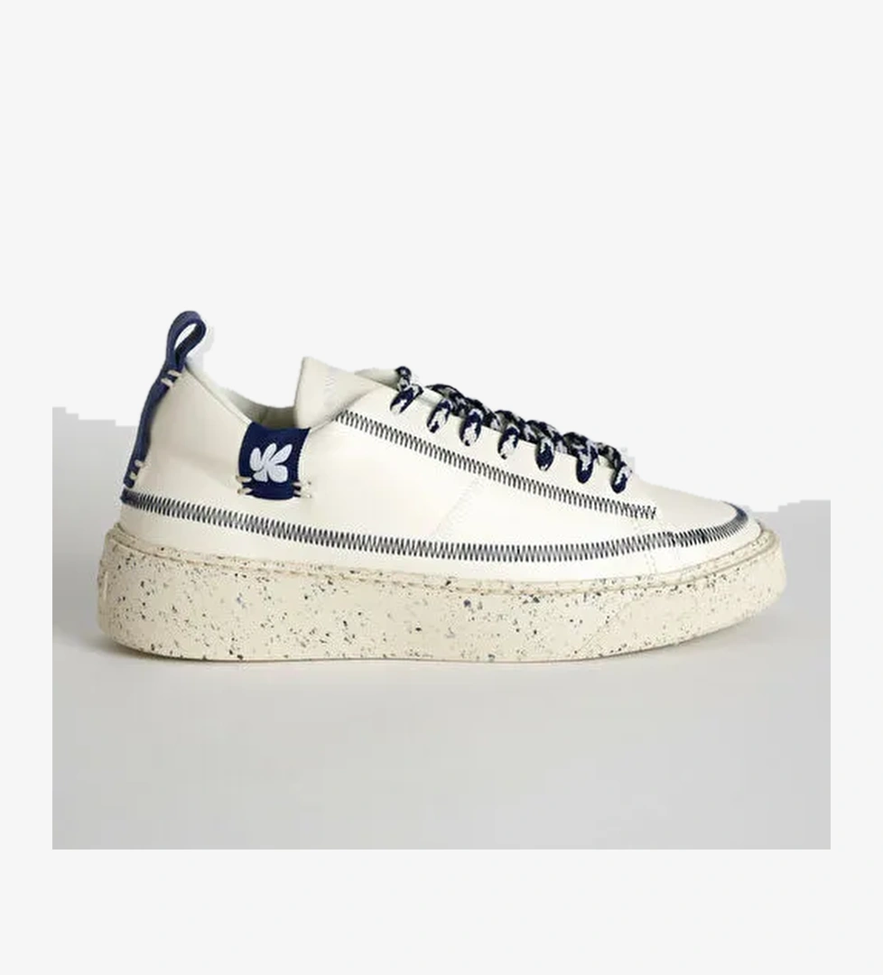 Bonamaso Beyaz - Lacivert Doğal Kauçuk + Vegan Deri Erkek Sneaker Antonio - Coronel - Görsel 1