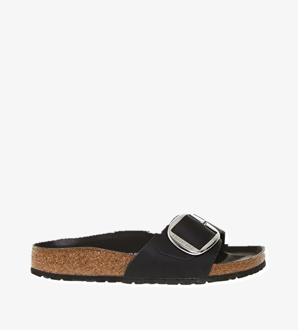 Birkenstock Kadın Deri Siyah Terlik MADRID BIG BUCKLE FL - Görsel 1