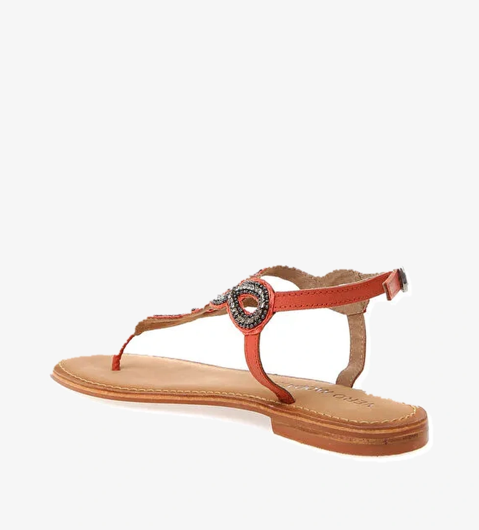 Vero Moda Liv Bilekten Bağlamalı Taşlı Sandalet - Görsel 1