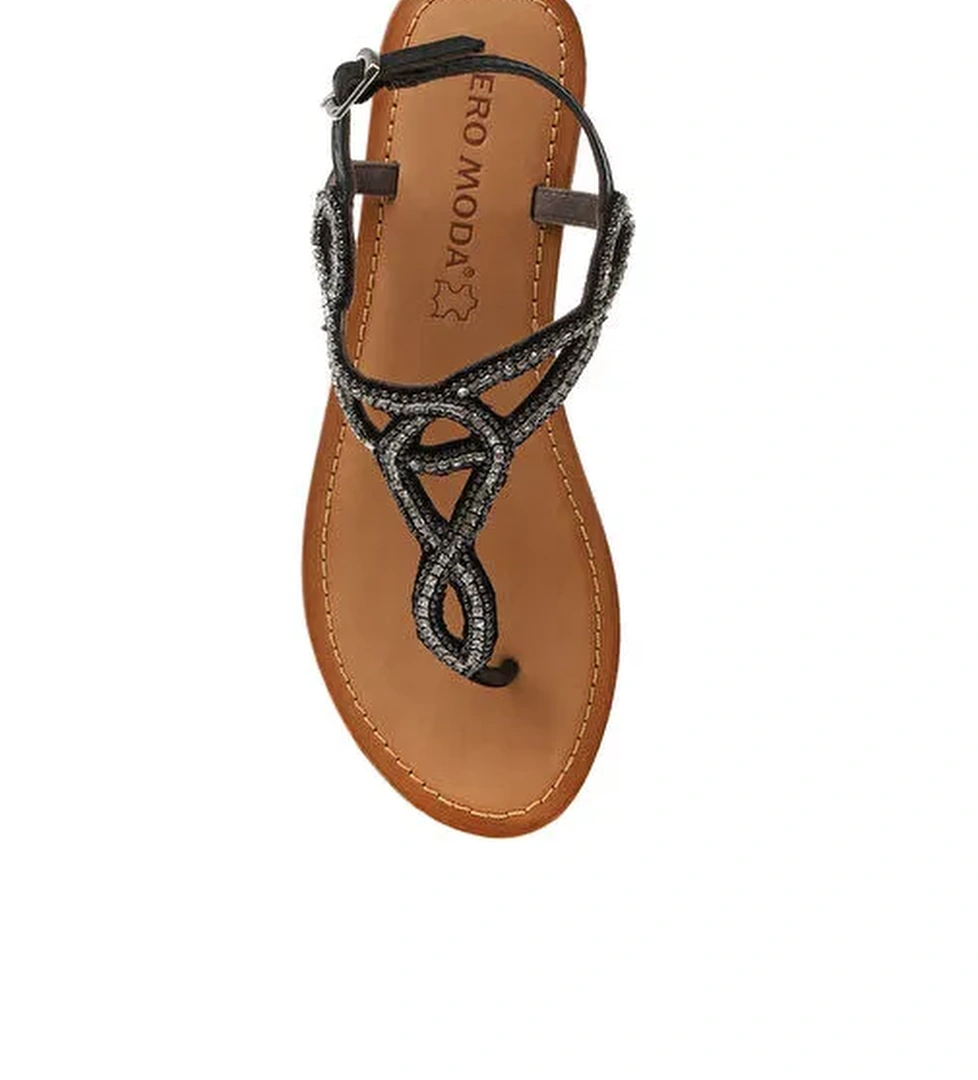 Vero Moda Liv Bilekten Bağlamalı Taşlı Sandalet - Görsel 1