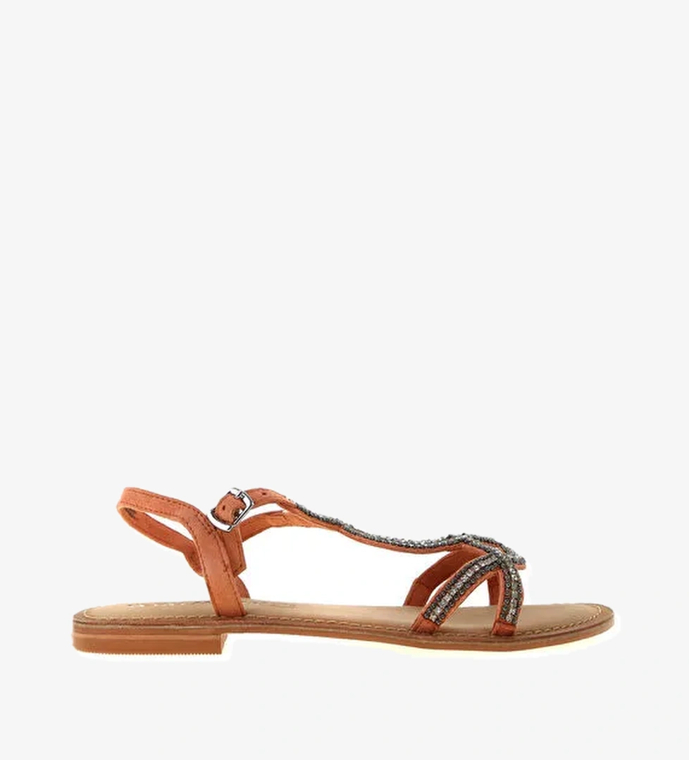 Vero Moda Açık Kahverengi Kadın Deri Sandalet 10228796 Açık Pembe - Görsel 1