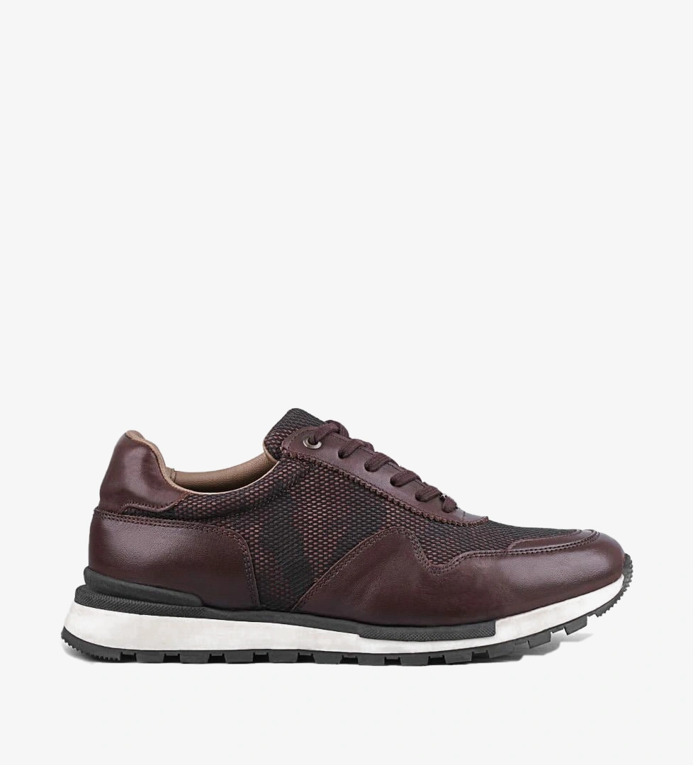Cabani Men Brown Genuine Leather Lace Up Sneakers