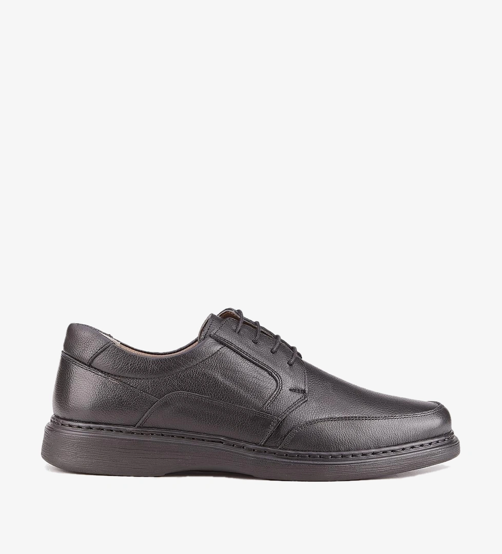 Cabani Men Black Genuine Leather Casual Shoes
