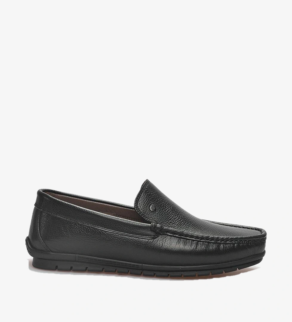 Vesario Hakiki Deri Siyah Erkek Loafer