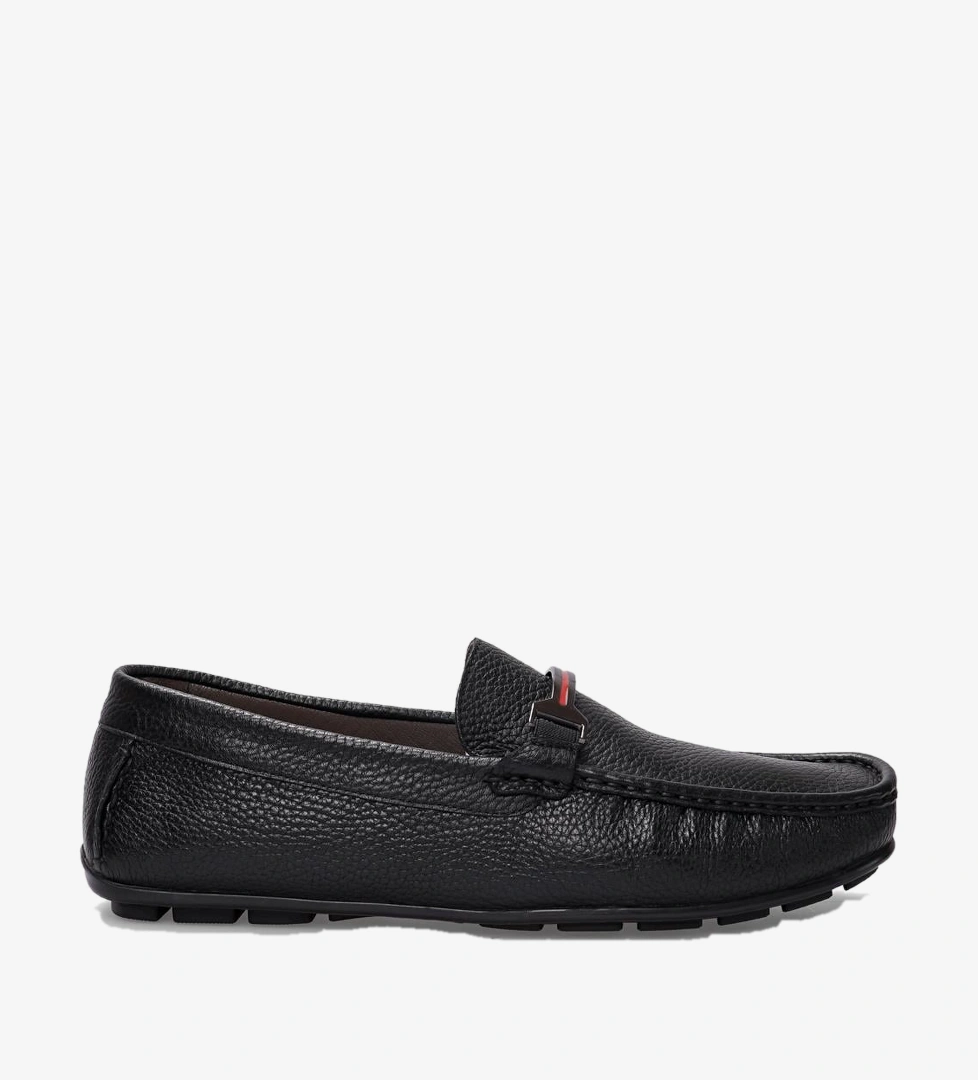 Cabani Siyah Cabani Hakiki Deri Tokalı Erkek Loafer
