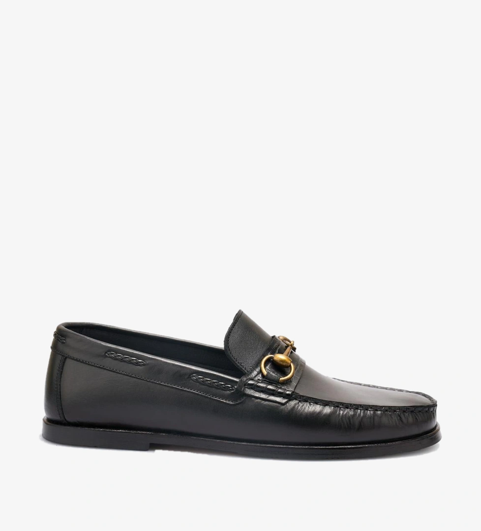 Perasa %100 Hakiki Deri Siyah Erkek Loafer