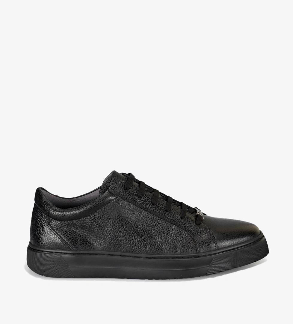 Erkek Siyah Hakiki Deri Günlük Sneaker Ayakkabı