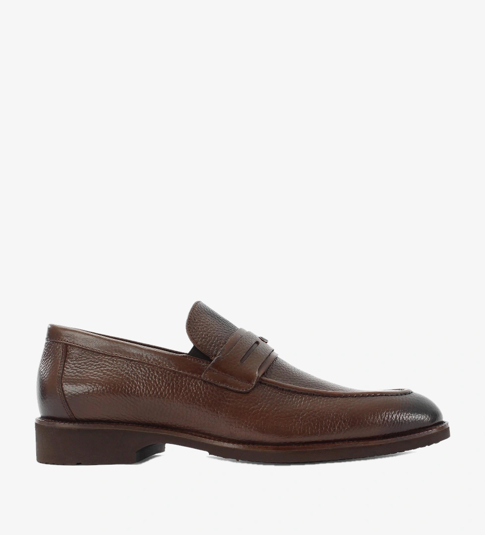 Erkek Kahverengi Deri Loafer