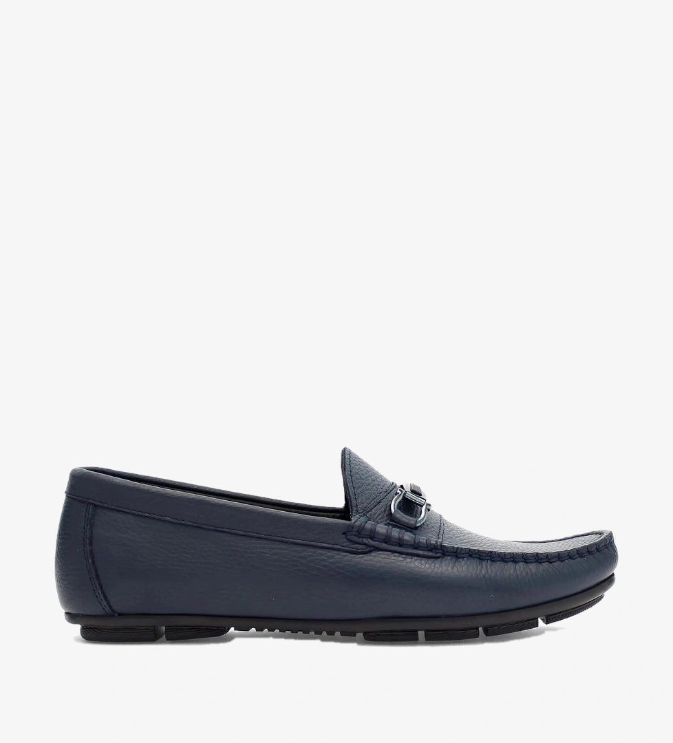 Erkek Lacivert Deri Loafer