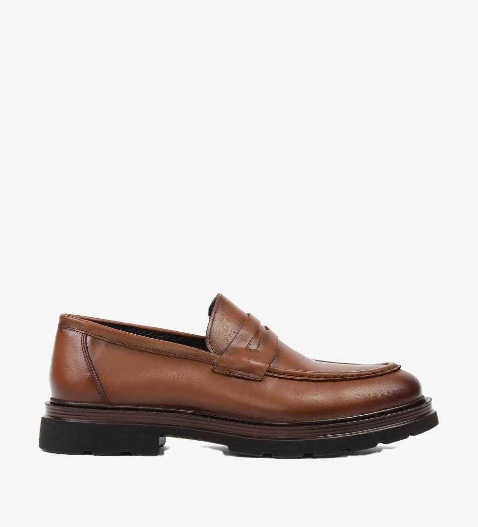 Erkek Taba Deri Loafer