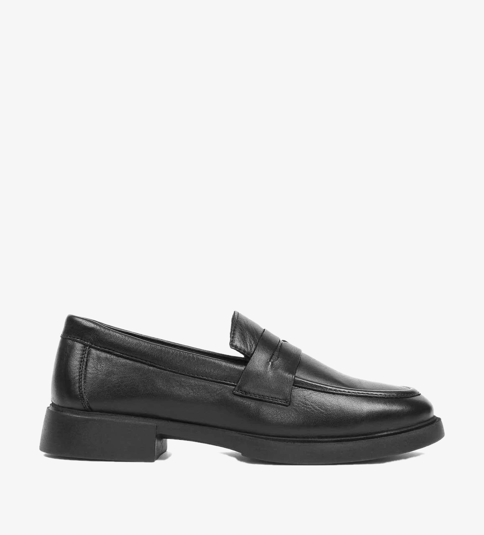 Kadın Siyah Deri Loafer