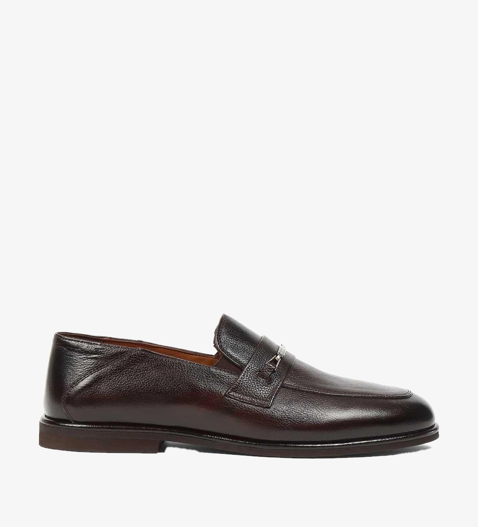 Erkek Kahverengi Deri Loafer