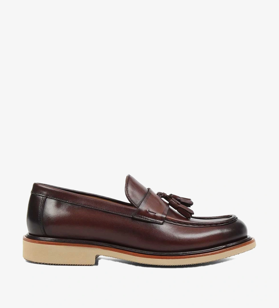 Erkek Kahverengi Deri Loafer