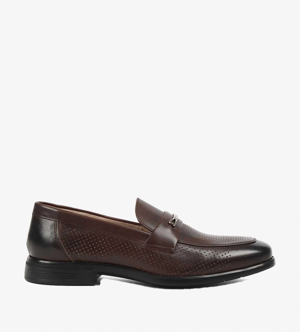 Erkek Kahverengi Deri Loafer