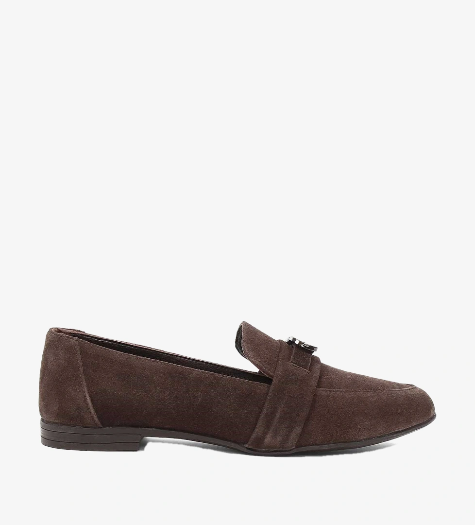 Kadın Kahverengi Süet Deri Loafer