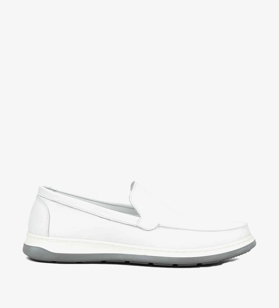 Erkek Beyaz Deri Loafer