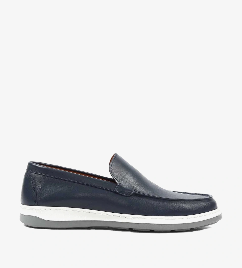 Erkek Lacivert Deri Loafer