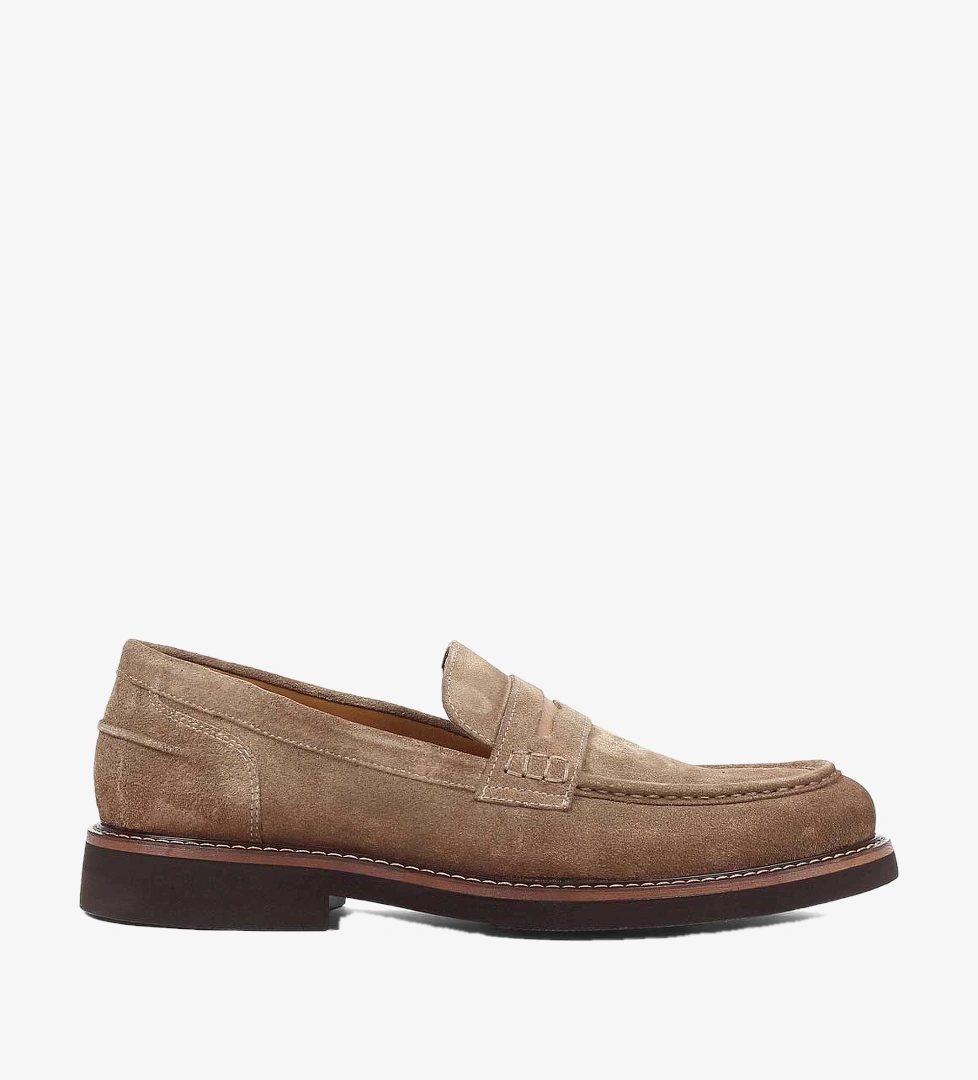 Erkek Vizon Süet Deri Loafer