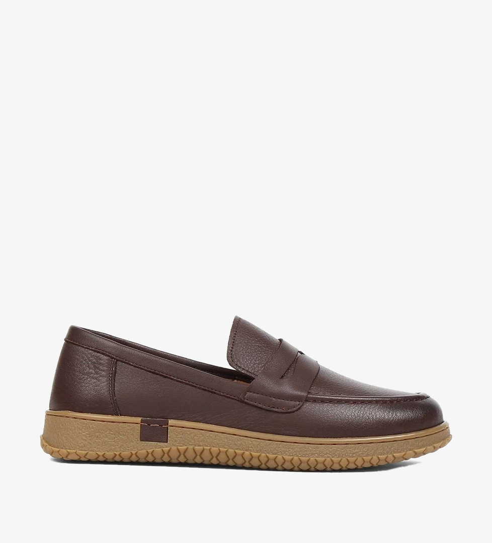 Kadın Kahverengi Deri Loafer