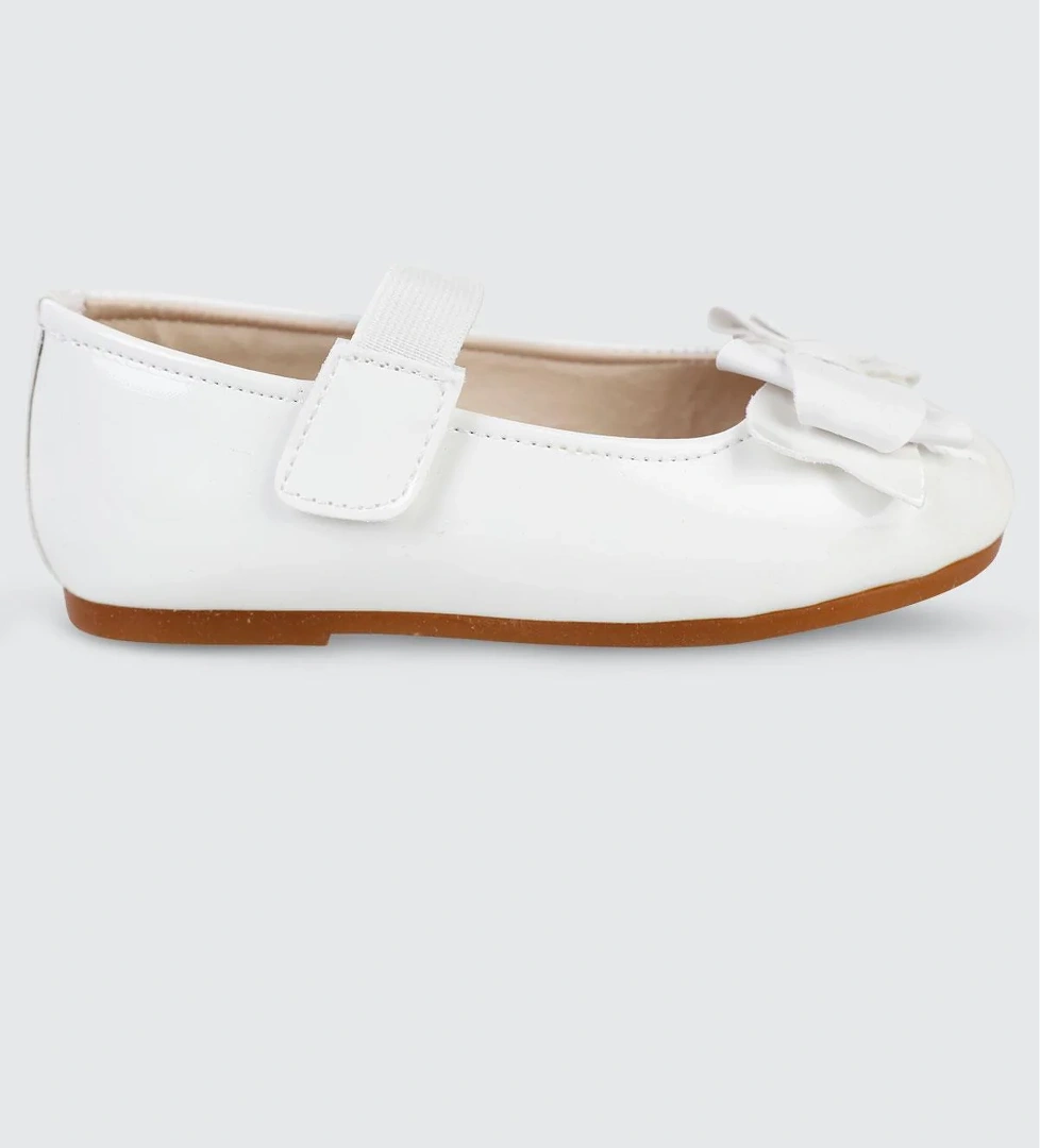 Civil Girls Fiyonklu 31-35 Numara Babet - Beyaz