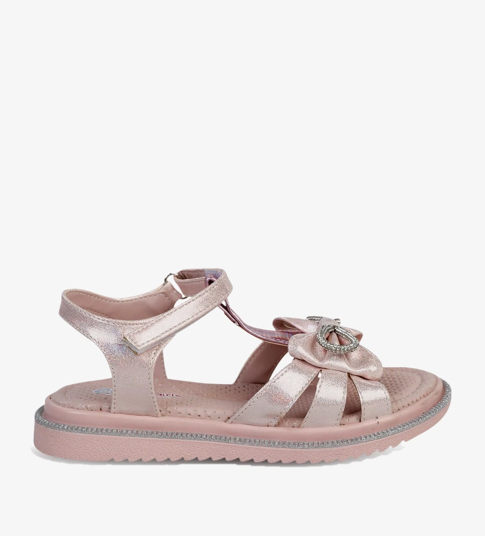 Civil Girls Fiyonklu 31-35 Numara Sandalet - Pudra