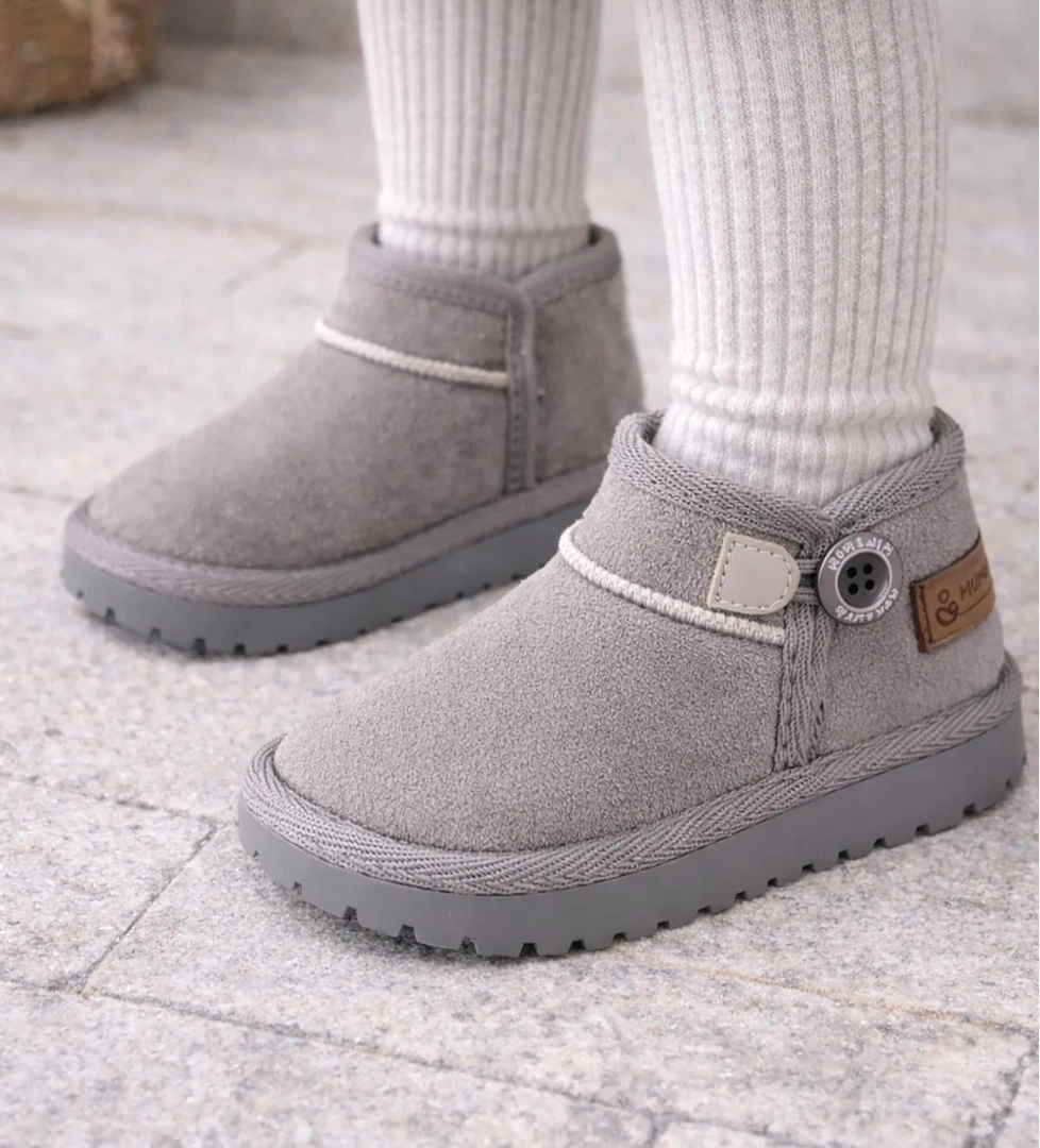 Mumenim Baby Kodiak Düğmeli 26-31 Numara Bot - Gri