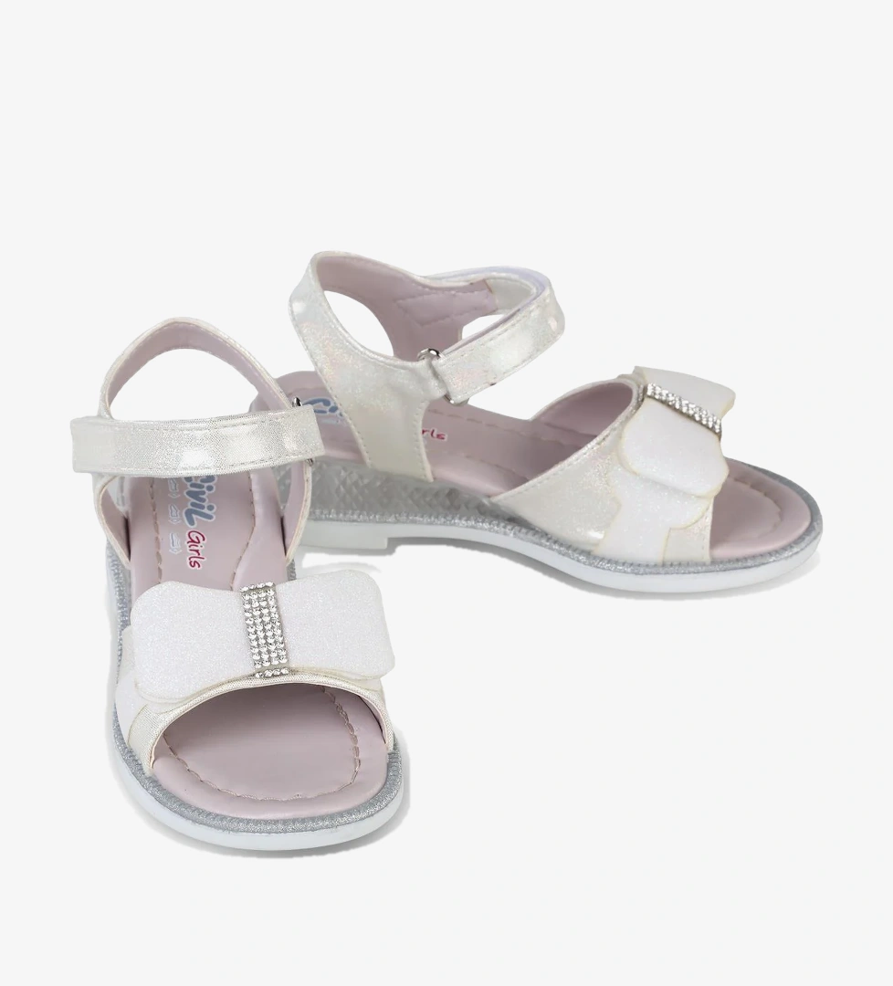 Civil Girls Fiyonk Aksesuarlı 26-30 Numara Sandalet - Gri
