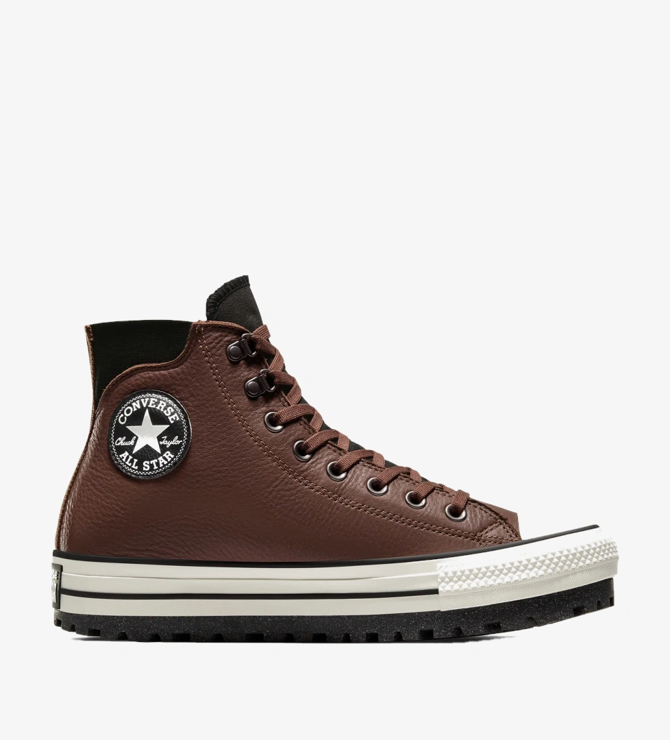 Converse Converse Chuck Taylor All Star City Trek Unisex Kahverengi Deri Su Geçirmez Bot Converse'de! Kahverengi - 1. görsel
