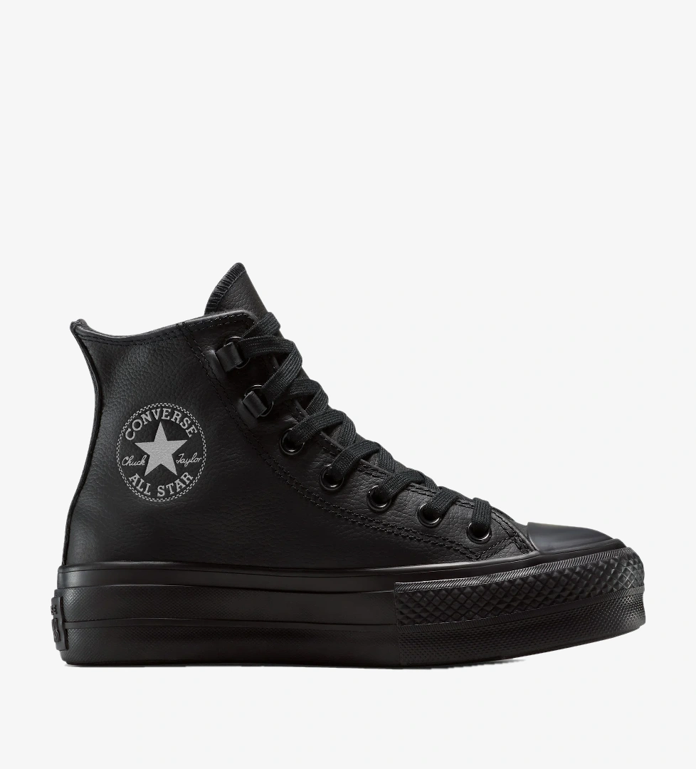 Converse Converse Chuck Taylor All Star Lift Platform Deri Kadın Siyah Sneaker Converse'de! Siyah - 1. görsel