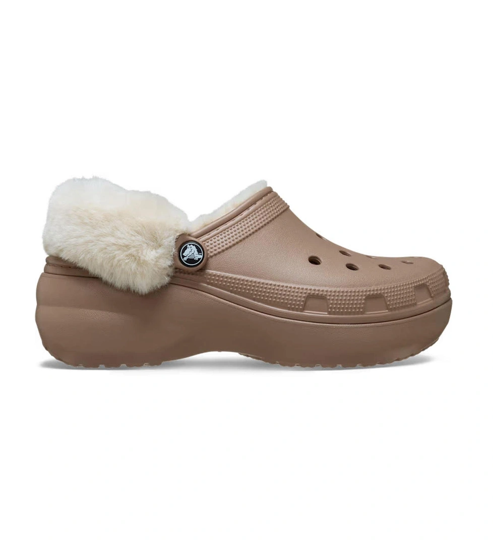 Crocs Classic Platform Fuzz Lined Kadın Terlik - Görsel 1
