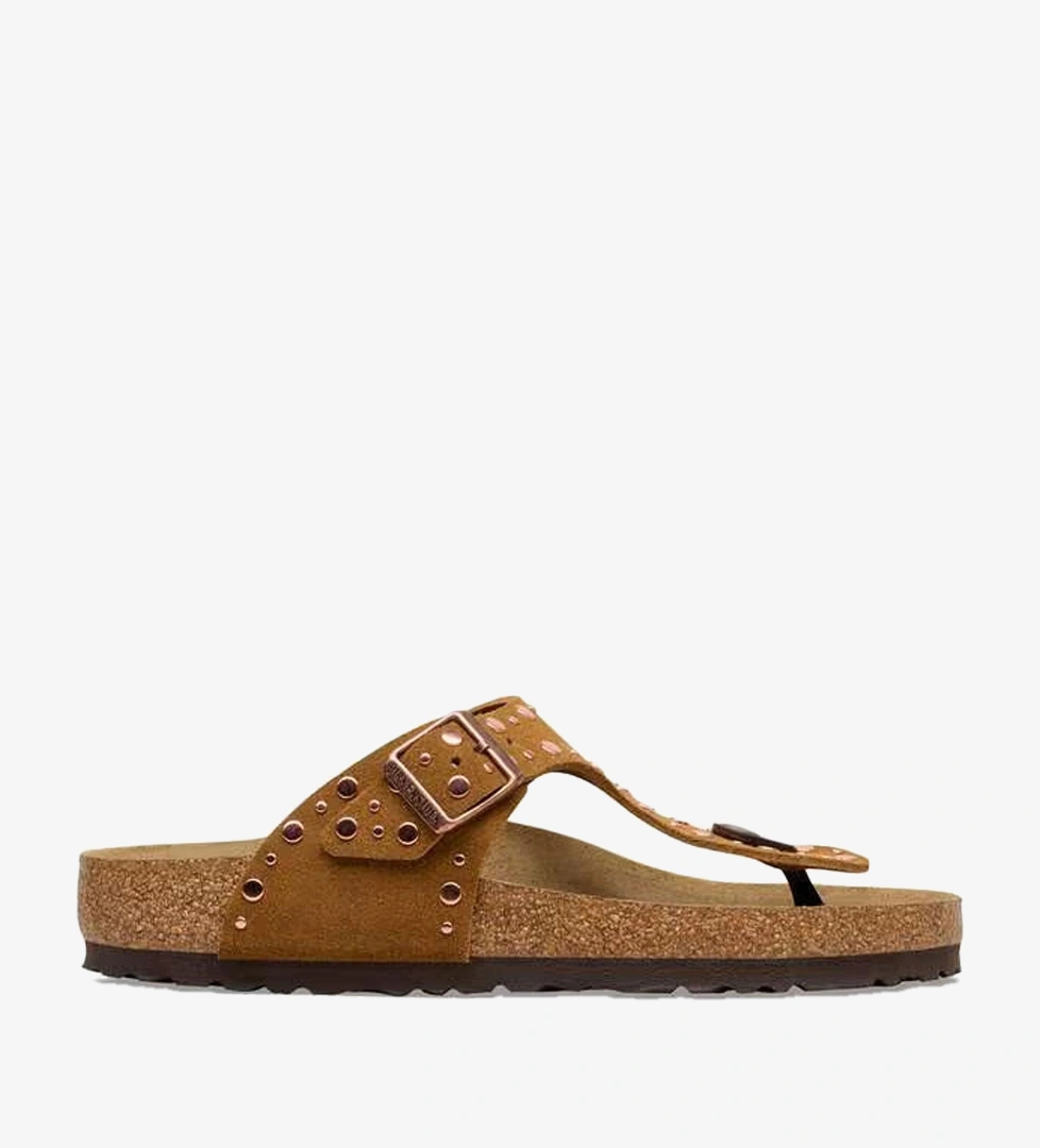 Birkenstock Kahverengi Birkenstock Gizeh Rivet Kadın Terlik