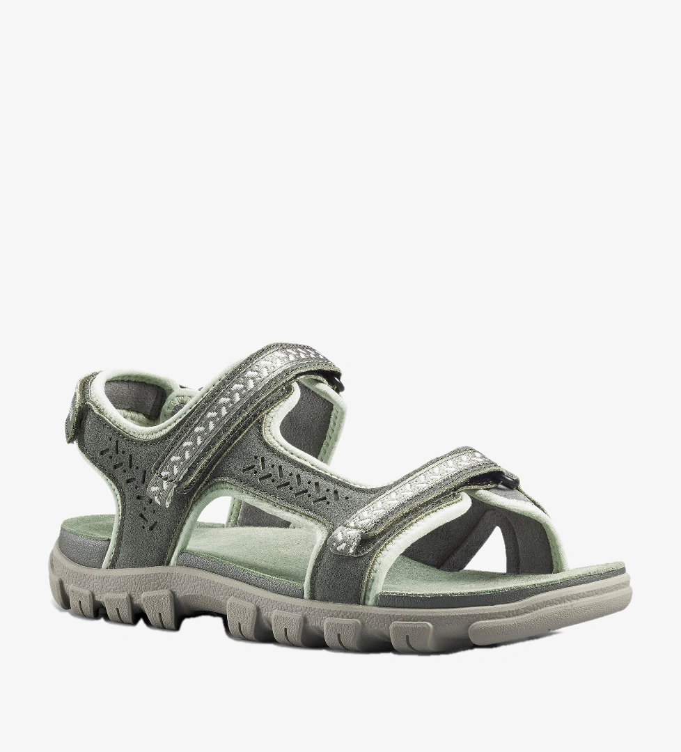 Kadın Outdoor Deri Sandalet - Gri - NH500
