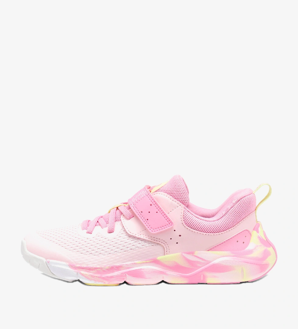 Decathlon Decathlon Çocuk Cırt Cırtlı Spor Ayakkabı - Siyah/Pembe/Sarı - Playful Fast Decathlon'da! Pembe - 1. görsel