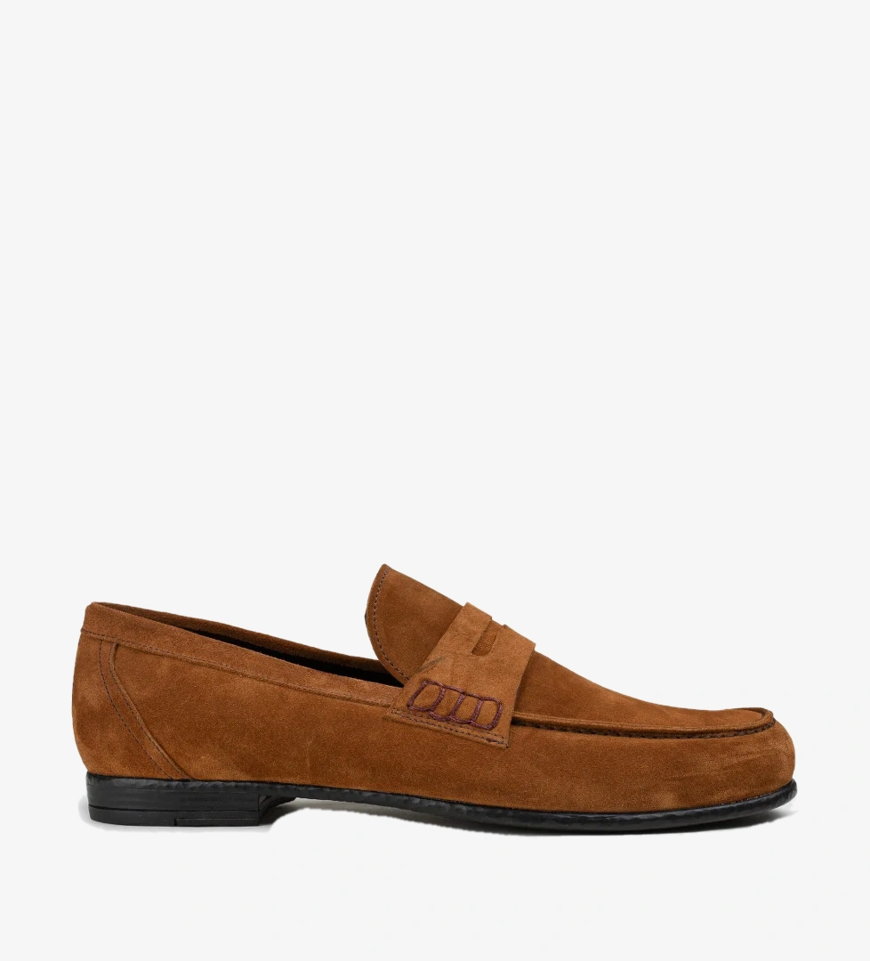 Hakiki Süet Tarçın Rengi Loafer Erkek Ayakkabı